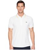 Lacoste Piped Technical Pique Tennis Polo (white/buttercup) Men's Short Sleeve Pullover