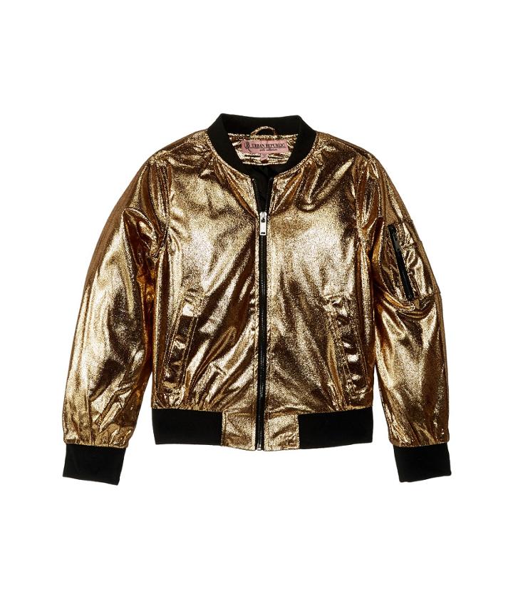 Urban Republic Kids Ziggy Metallic Bomber Jacket (little Kids/big Kids) (gold) Girl's Jacket