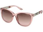 Guess Gf6051 (shiny Crystal Blush/rose Gold/smoke/pink Mirror Lens) Fashion Sunglasses