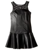Ella Moss Girl Jacey Faux Leather Dress (big Kids) (black) Girl's Dress