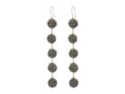 Chan Luu 5 Tiered Seed Bead Pom Pom Earrings (plum Kitten) Earring