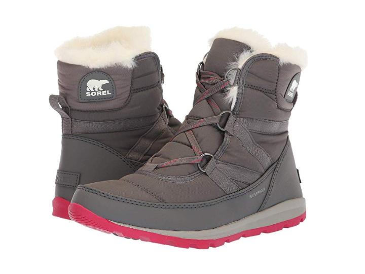 Sorel Whitney Short Lace (quarry/bright Rose) Women's Waterproof Boots