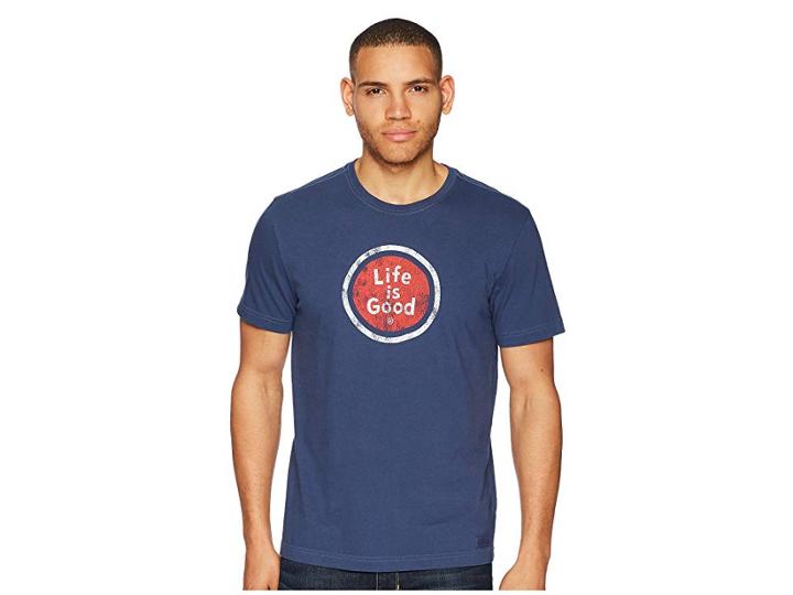 Life Is Good Lig Coin Crusher Tee (darkest Blue) Men's T Shirt