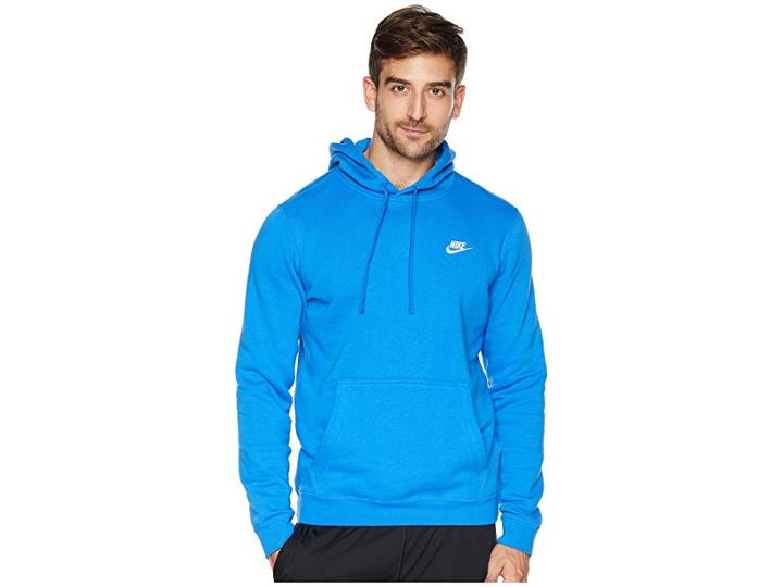 Nike Club Fleece Pullover Hoodie (signal Blue/signal Blue/white) Men's Fleece