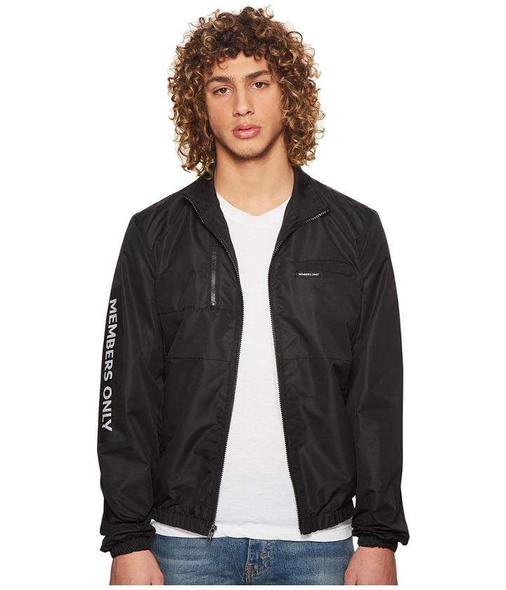 Members Only Marathon Windbreaker Jacket (black) Men's Coat