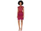 Marchesa Notte Cap Sleeve Cocktail With Lace Bodice And Tulle Ruffle Skirt Tiers (red) Women's Dress