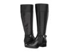 Michael Michael Kors Harland Boot Wide Calf (black Vachetta/wide Shaft) Women's Dress Zip Boots
