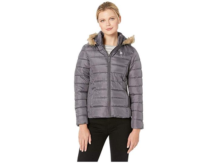 U.s. Polo Assn. Hoodie Jacket (gray) Women's Coat