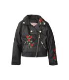 Urban Republic Kids Devin Faux Leather Embroidered Moto (little Kids/big Kids) (black) Girl's Jacket