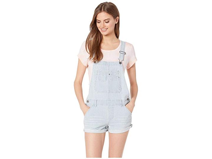 Unionbay Jenny Stripe Shortall (light Sky) Women's Jumpsuit & Rompers One Piece