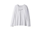 Nike Kids Pro Long Sleeve Top (little Kids/big Kids) (white/white/black) Girl's Clothing