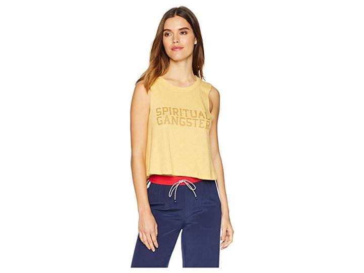 Spiritual Gangster Sgv Crop Tank Top (golden Sun) Women's Sleeveless