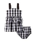 Kate Spade New York Kids Gingham Sundress (infant) (fresh White/black) Girl's Dress