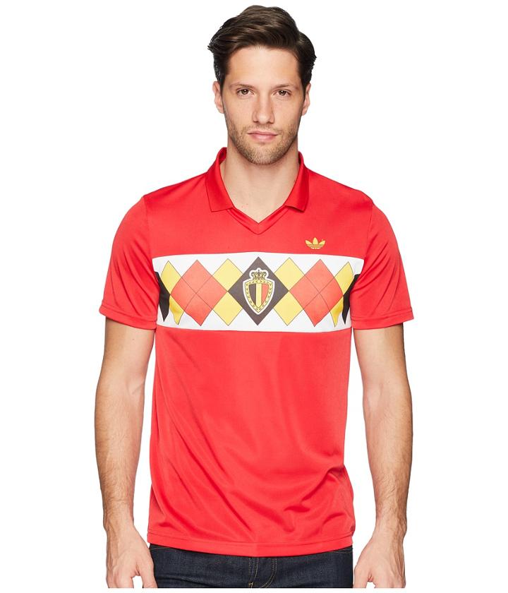 Adidas Originals Belgium 1984 Jersey (victory Red) Men's Short Sleeve Pullover