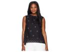 Kenneth Cole New York Grommet Printed Sleeveless Top (mini Grommet/black Combo) Women's Sleeveless