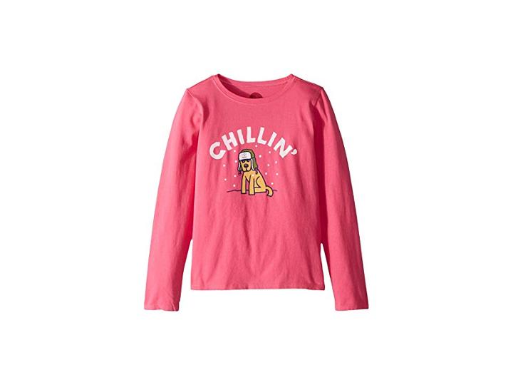 Life Is Good Kids Chillin' Rocket Crusher T-shirt Long Sleeve (little Kids/big Kids) (fiesta Pink) Girl's T Shirt