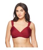 Miraclesuit Cat Walk Cross Over Bra Top (pompei Red) Women's Swimwear