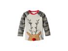 Mud Pie Camo Christmas Reindeer Long Sleeve Raglan T-shirt (infant/toddler) (gray) Boy's T Shirt