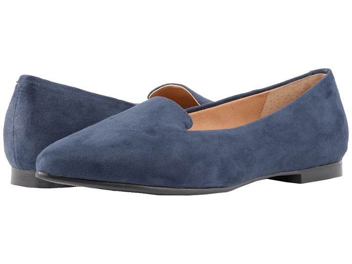 Trotters Harlowe (navy Micro Suede) Women's Flat Shoes