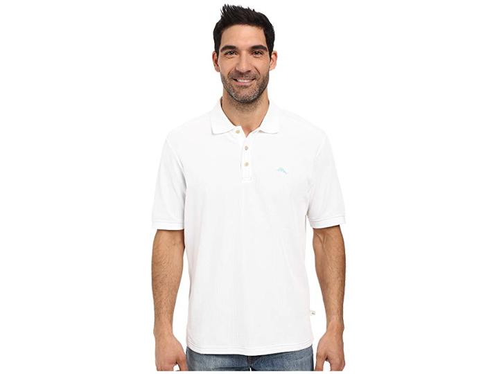 Tommy Bahama The Emfielder Polo Shirt (bright White) Men's Short Sleeve Pullover