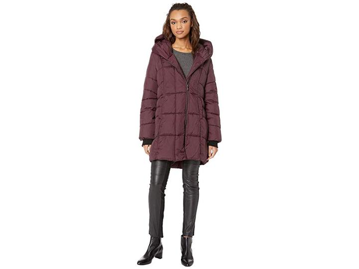 Sam Edelman Pillow Collar Puffer Jacket (burgundy) Women's Coat