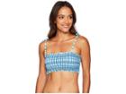 Vineyard Vines Golf Hope Bay Stripe Smocked Bikini Bandeau (capri Blue) Women's Swimwear