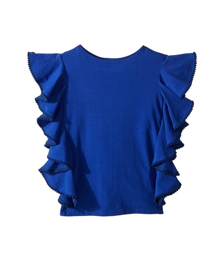 Fiveloaves Twofish Ruffle Shift Dress (little Kids/big Kids) (blue) Girl's Dress