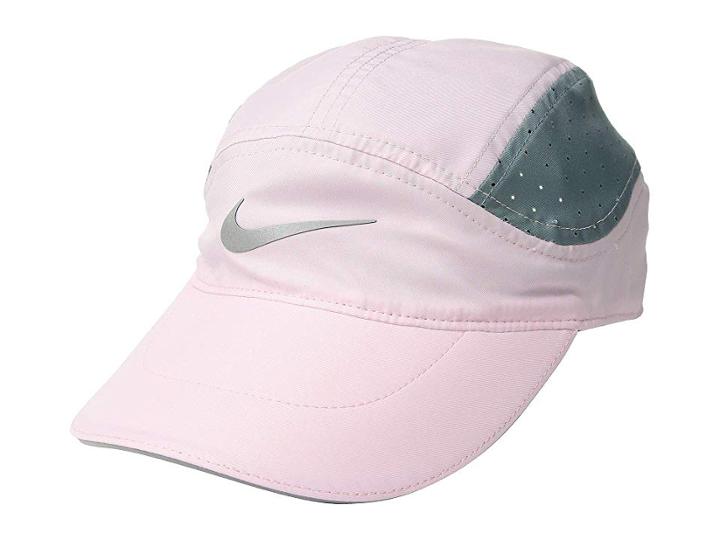 Nike Aerobill Running Cap (pink Foam/aviator Grey/reflective Silver) Caps