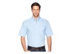 Ariat Solid Poplin Short Sleeve Shirt (noon Sky) Men's Short Sleeve Button Up
