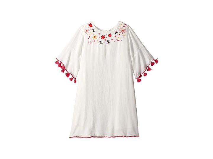 Sonia Rykiel Kids Adama Bell Sleeve Dress W/ Floral Embroidery (little Kids/big Kids) (vanilla) Girl's Dress