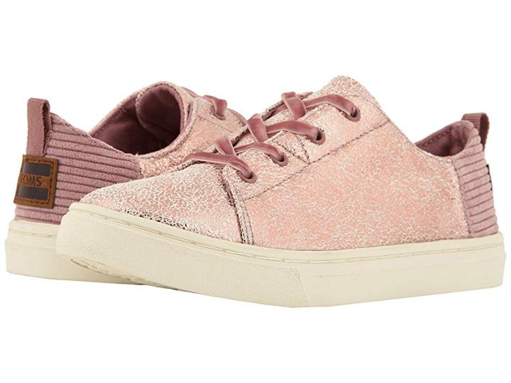 Toms Kids Lenny (little Kid/big Kid) (lavender Crackle Foil/corduroy) Girl's Shoes