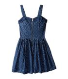 Nanette Lepore Kids Polka Dot Denim Dress W/ Tulle (little Kids/big Kids) (med Stone) Girl's Dress