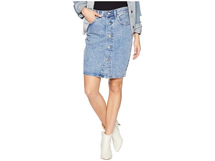 Levi's(r) Premium Button Through Mom Skirt (heart Of Stone) Women's Skirt