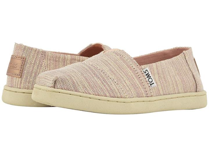 Toms Kids Alpargata (little Kid/big Kid) (rose Cloud Twill Glimmer) Girl's Shoes