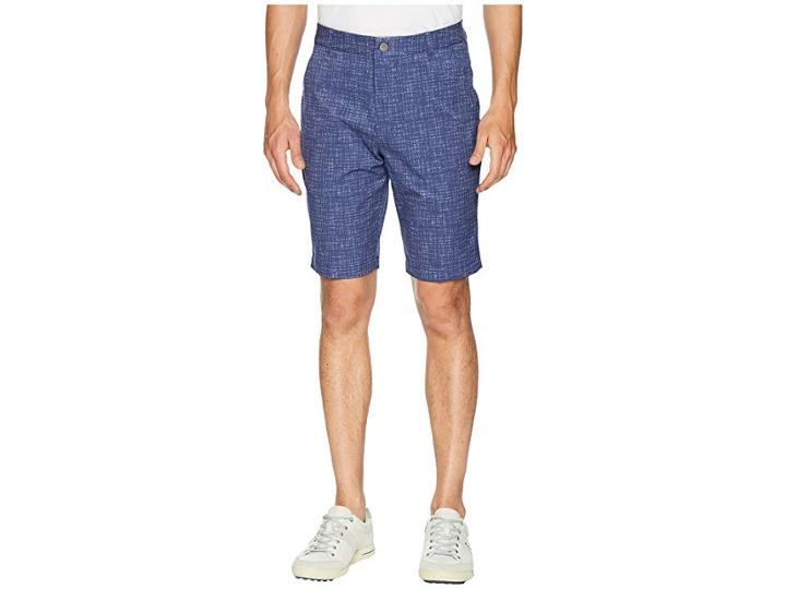 Puma Golf Pwrcool Mesh Plaid Shorts (peacoat) Men's Shorts