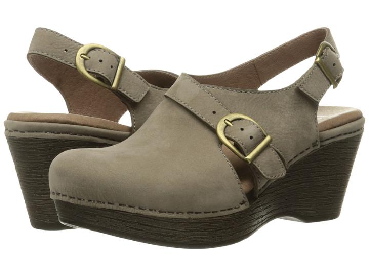 Dansko Vinnie (taupe Milled Nubuck) Women's Clog Shoes