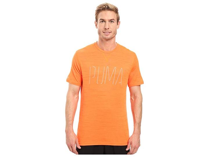 Puma Nightcat Short Sleeve Tee (shocking Orange Heather) Men's T Shirt