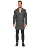 Calvin Klein Heather Wool 3/4 Length Overcoat (pitch Black Heather) Men's Coat