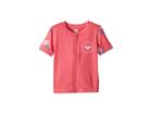 Roxy Kids Shortbreak Short Sleeve Zipped Rashguard (toddler/little Kids) (rouge Red/tropicool) Girl's Swimwear