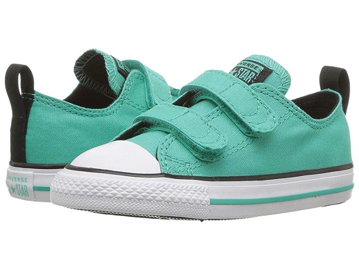 Converse Kids Chuck Taylor(r) All Star(r) 2v Ox (infant/toddler) (pure Teal/black/white) Girls Shoes