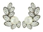 Tory Burch Embellished Pearl Crawler Earrings (silver) Earring