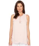 Karen Kane Asymmetric Lace-up Tank (rose) Women's Sleeveless