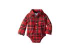 Mud Pie Red Tartan Plaid Long Sleeve One-piece Crawler (infant) (red) Girl's Jumpsuit & Rompers One Piece