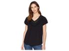 Mod-o-doc Supreme Jersey Crochet Trim Tee (black) Women's T Shirt