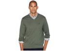 Nautica 12 Gauge Jersey V-neck Sweater (pine Forest Heather) Men's Sweater