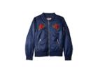 Urban Republic Kids Rosa Poly-twill Bomber Jacket W/ Rose Patches (little Kids/big Kids) (blue) Girl's Jacket