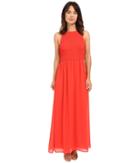 Michael Michael Kors Smock Halter Maxi Dress (coral Reef) Women's Dress