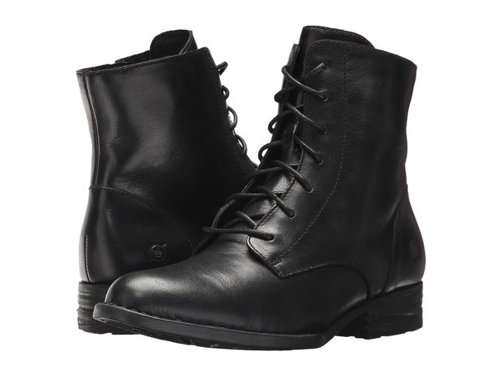 Born Clements (black Full Grain) Women's Lace-up Boots
