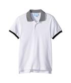 Lanvin Kids Checkered Collar Polo (little Kids/big Kids) (white) Boy's Clothing