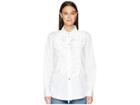Escada Nill Ruffle Tuxedo Front Long Sleeve Button Up (white) Women's Long Sleeve Button Up